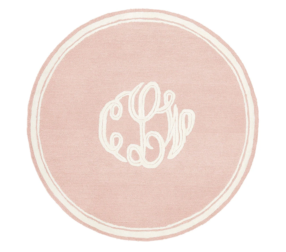 Cursive Monogram Round Rug