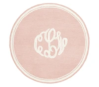 Cursive Monogram Round Rug