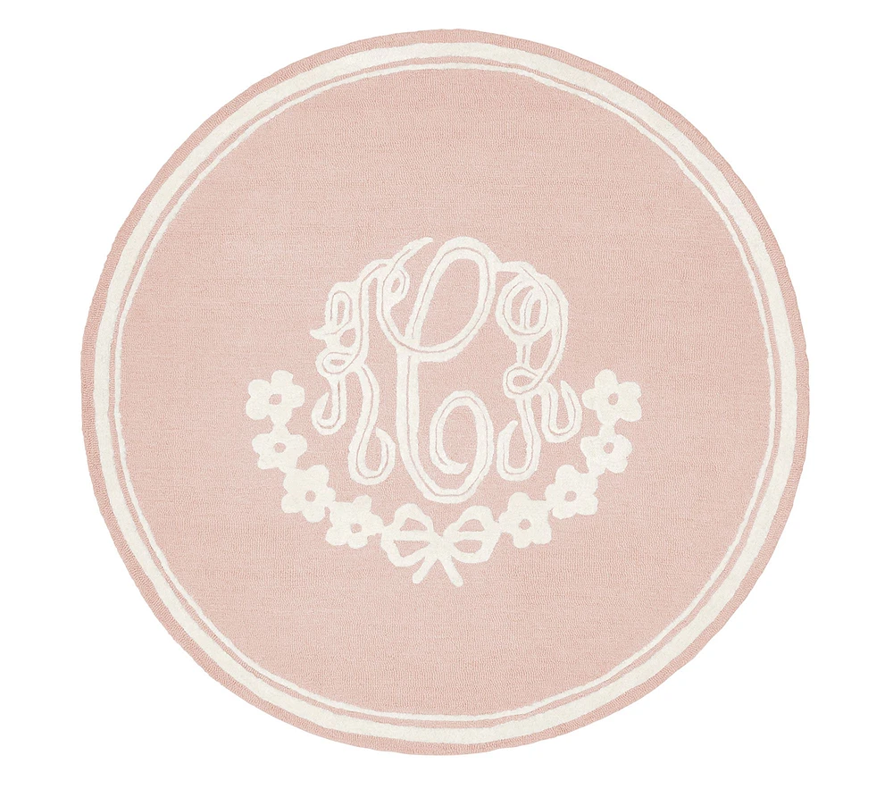 Floral Monogram Round Rug