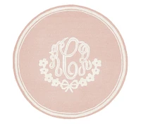 Floral Monogram Round Rug