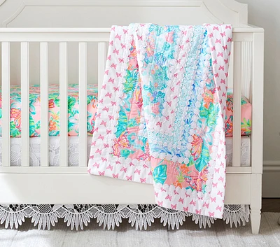 Lilly Pulitzer Unicorn Patchwork Baby Quilt