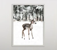 Limited Edition Minted® Winter Baby Animal Deer Art by Cass Loh