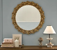 Chris Loves Julia Antique Gold Round Mirror (30")