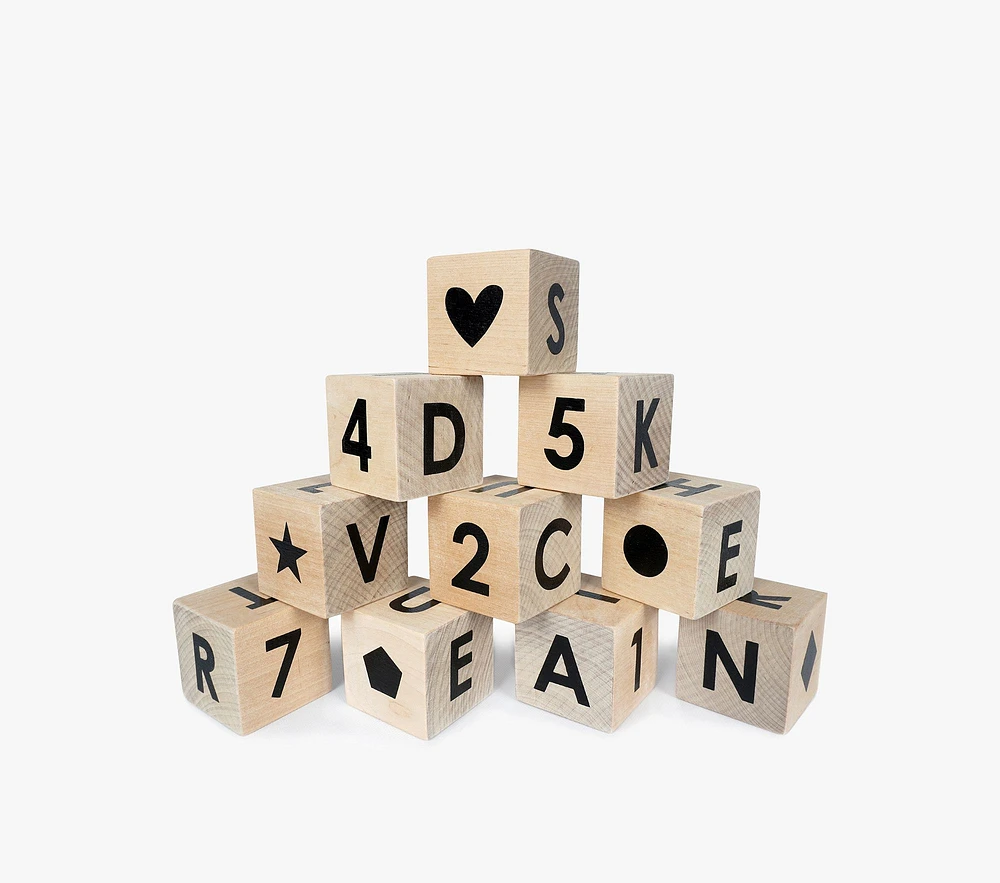 Modern Blocks Counting, Shapes & Alphabet Block Set