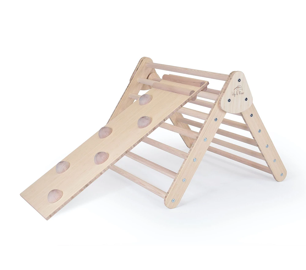 Lily & River Little Climber Pikler Triangle With Rockwall/Slide