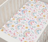 Heritage Rainbow Organic Crib Fitted Sheet