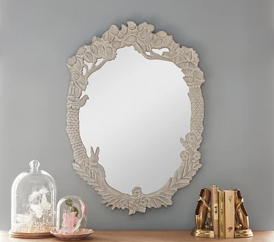 Enchanted Carved Wood Mirror (33")