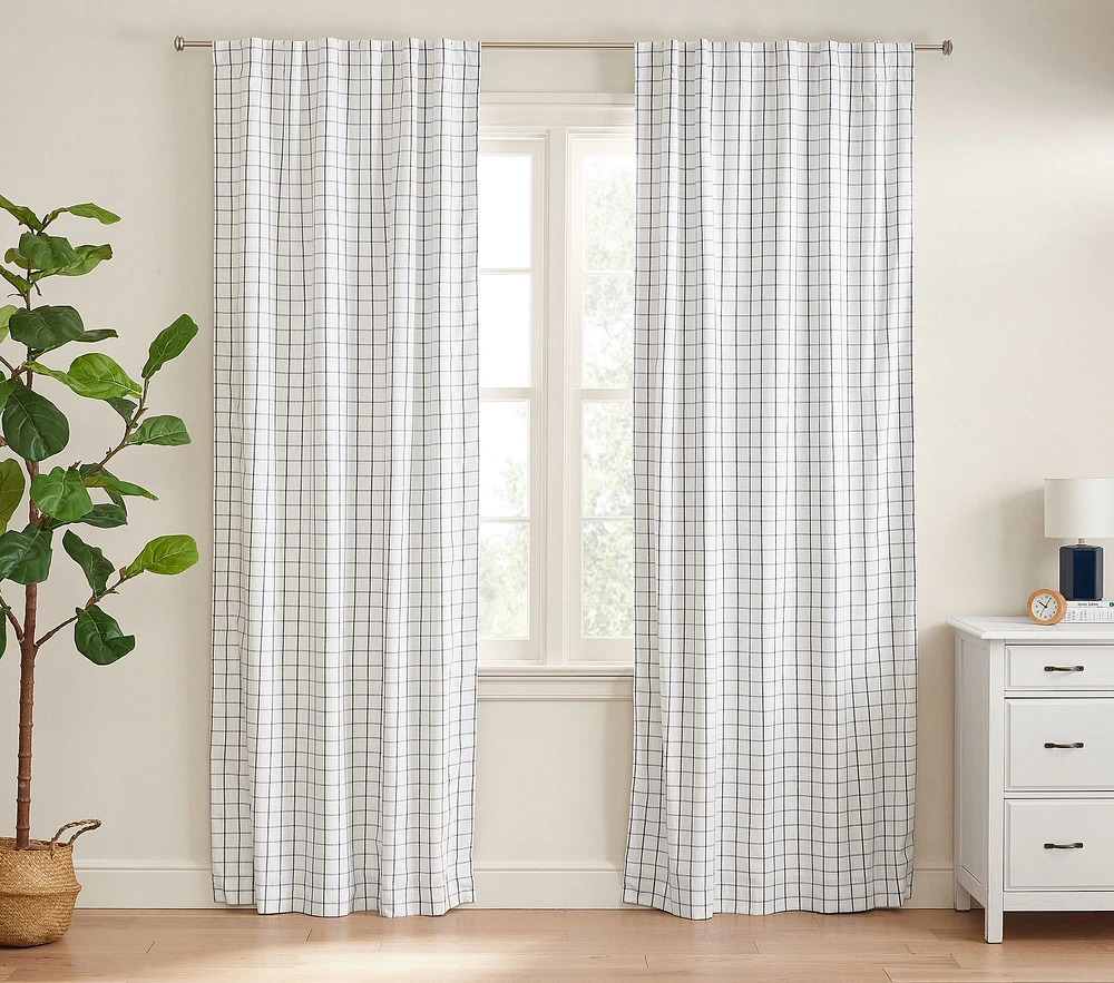 Woven Plaid Blackout Curtain