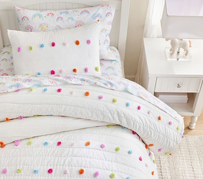 Bright Pom-Pom Quilt & Shams