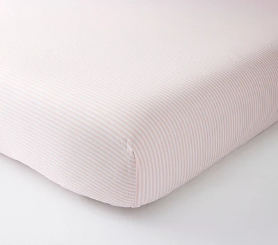 Oxford Stripe Organic Crib Fitted Sheet