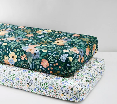 Rifle Paper Co. Floral Crib Fitted Sheets, Set of 2