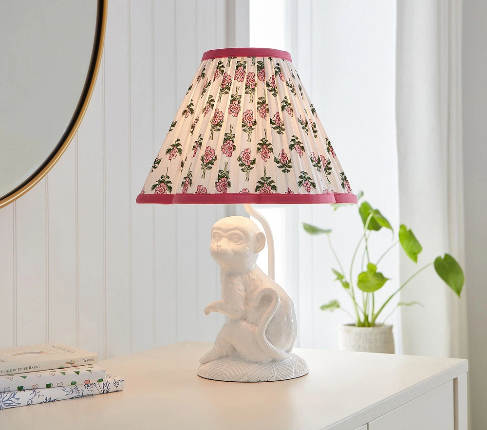 Roller Rabbit Rosebud Monkey Table Lamp (12")