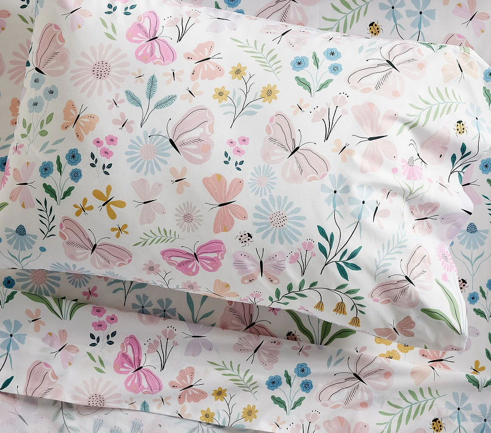 Wildflower Butterfly Toddler Bed Sheet Set