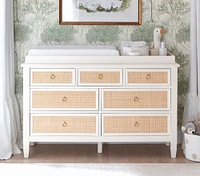 Ava Regency Caned Extra-Wide Dresser & Topper (56")