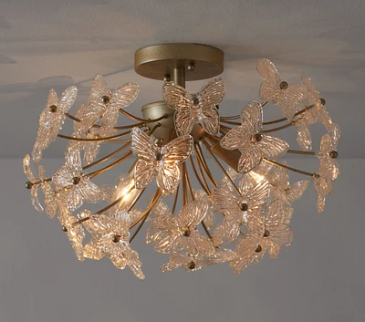 Monique Lhuillier Crystal Butterfly Flush Mount (16")