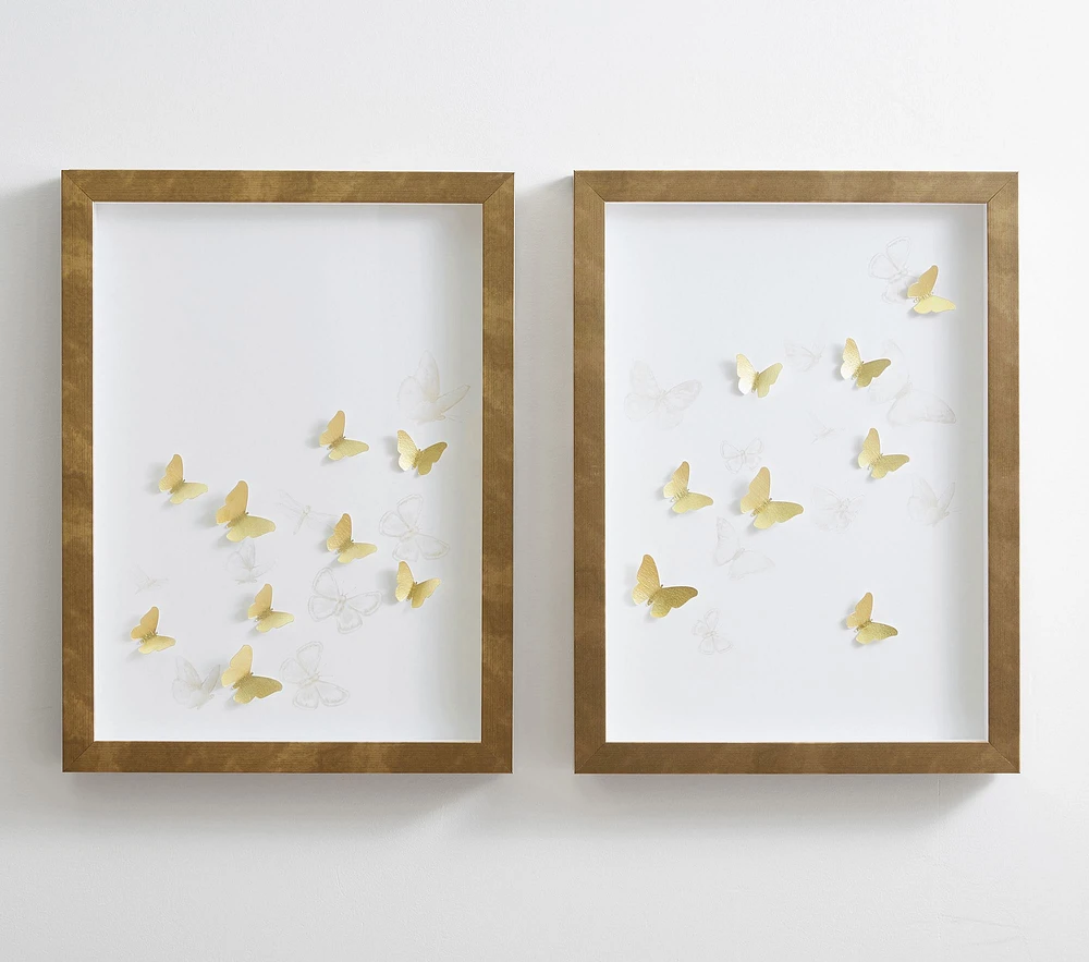 Monique Lhuillier Butterfly Diptych Wall Art