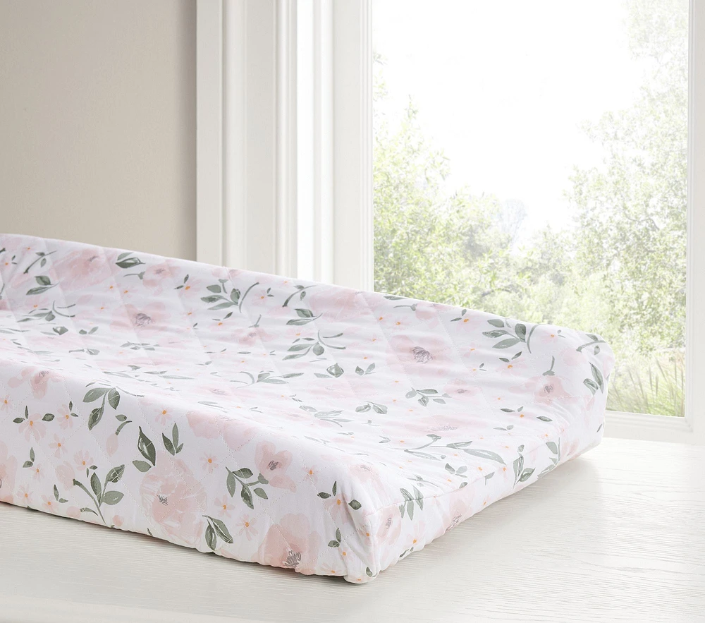 Meredith Floral Organic Changing Pad Cover