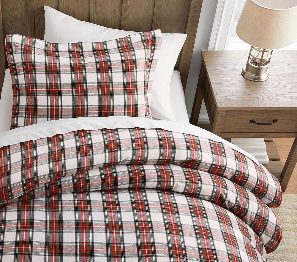 Stewart Plaid Flannel Duvet Cover & Shams