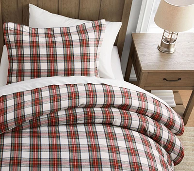 Stewart Plaid Flannel Duvet Cover & Shams