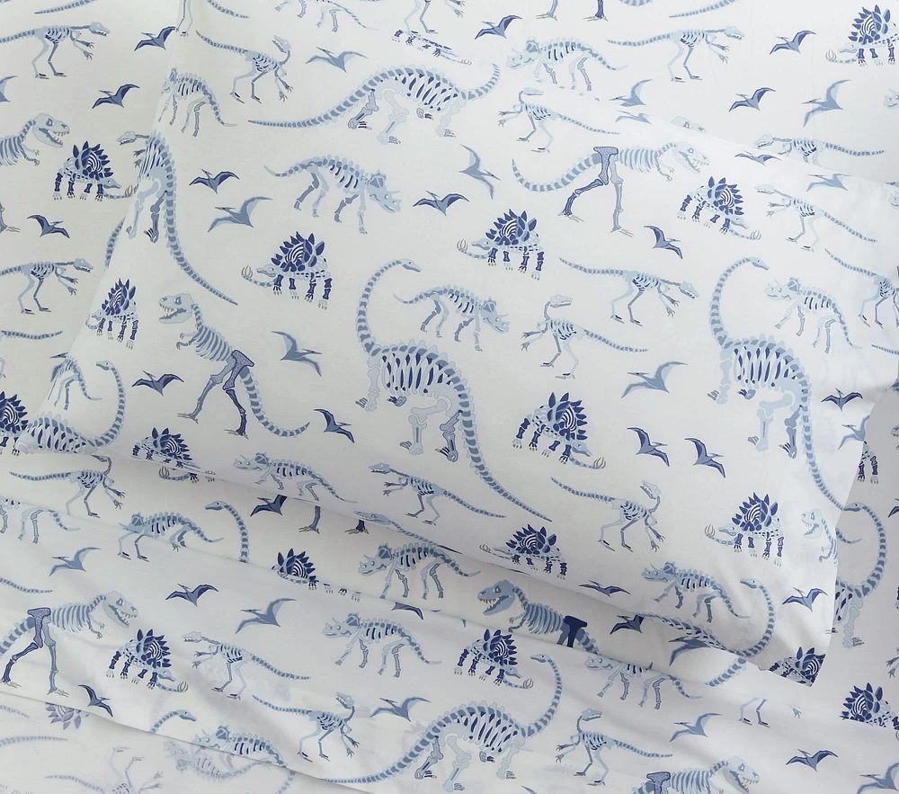 Dinosaur Bones Glow-in-the-Dark Sheet Set & Pillowcases