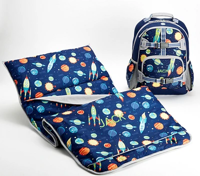 Mackenzie Navy Solar System Backpack and Nap Mat Bundle, Set of 2