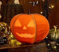 Light-Up Linen Pumpkin with Motion-Activated Sounds