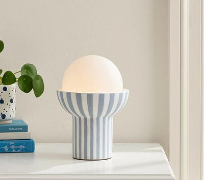 WE x PBK Ceramic Striped Table Lamp (10")