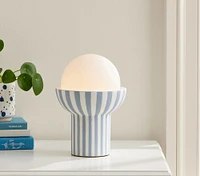 WE x PBK Ceramic Striped Table Lamp (10")