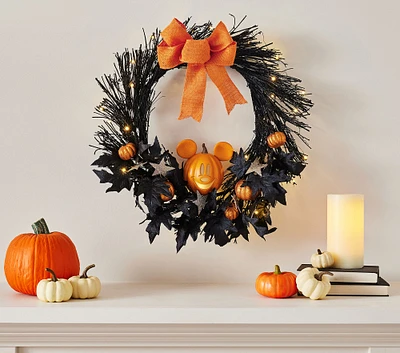 Disney Mickey Mouse Lit Pumpkin Wreath