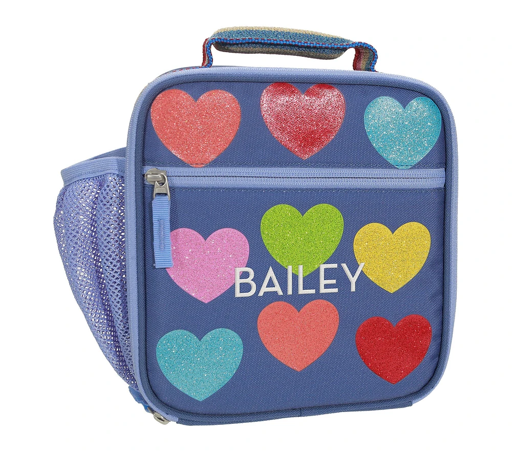 Mackenzie Rainbow Glitter Hearts Lunch Boxes