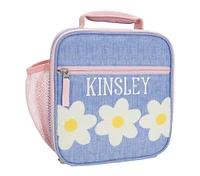 Mackenzie Blue Daisies Chenille Lunch Boxes