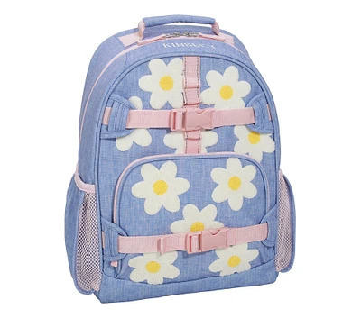 Mackenzie Blue Daisies Chenille Backpacks