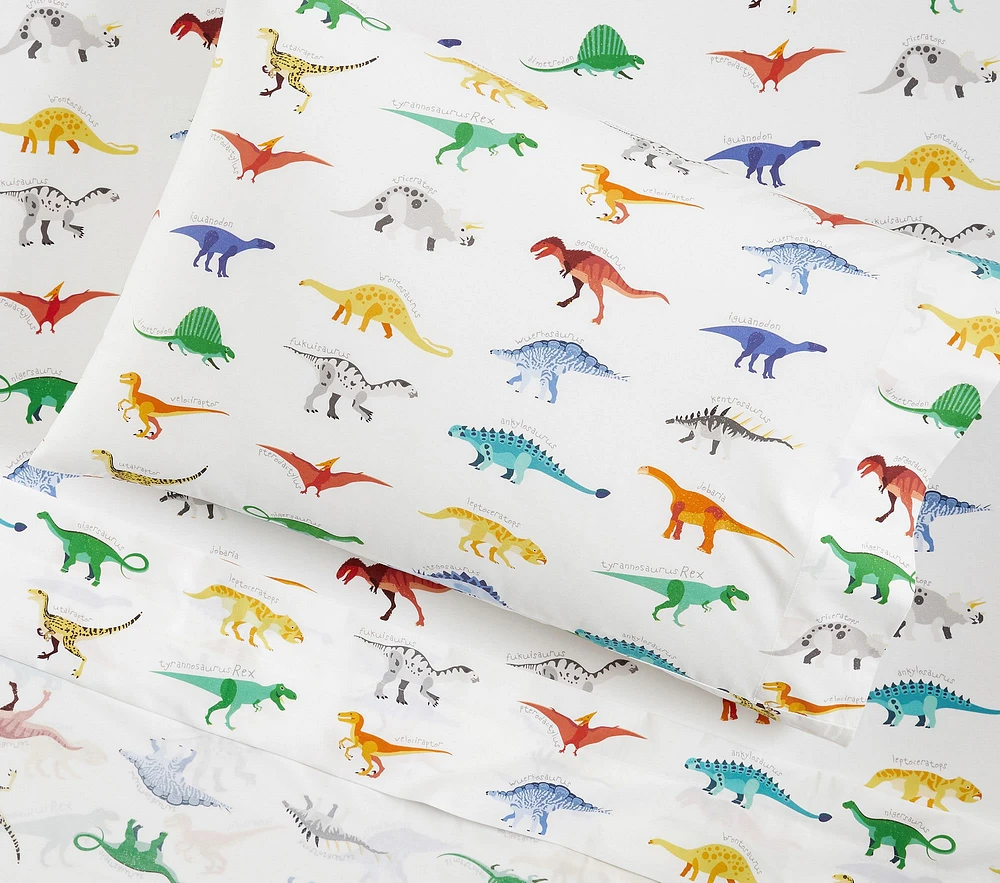 Finn Dino Organic Toddler Bed Sheet Set