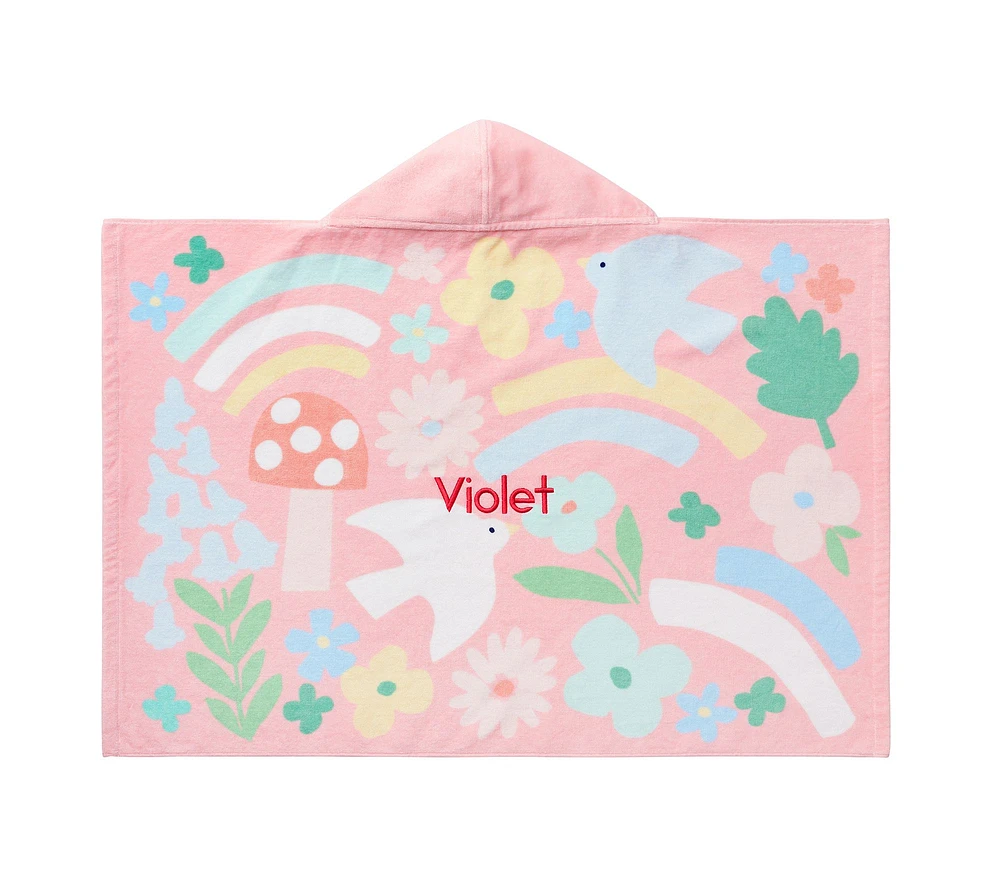 Rainbow Garden Baby Beach Hooded Towel