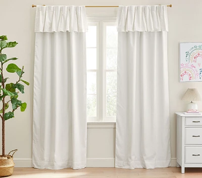 Pinch Pleat Valence Pom-Pom Blackout Curtain