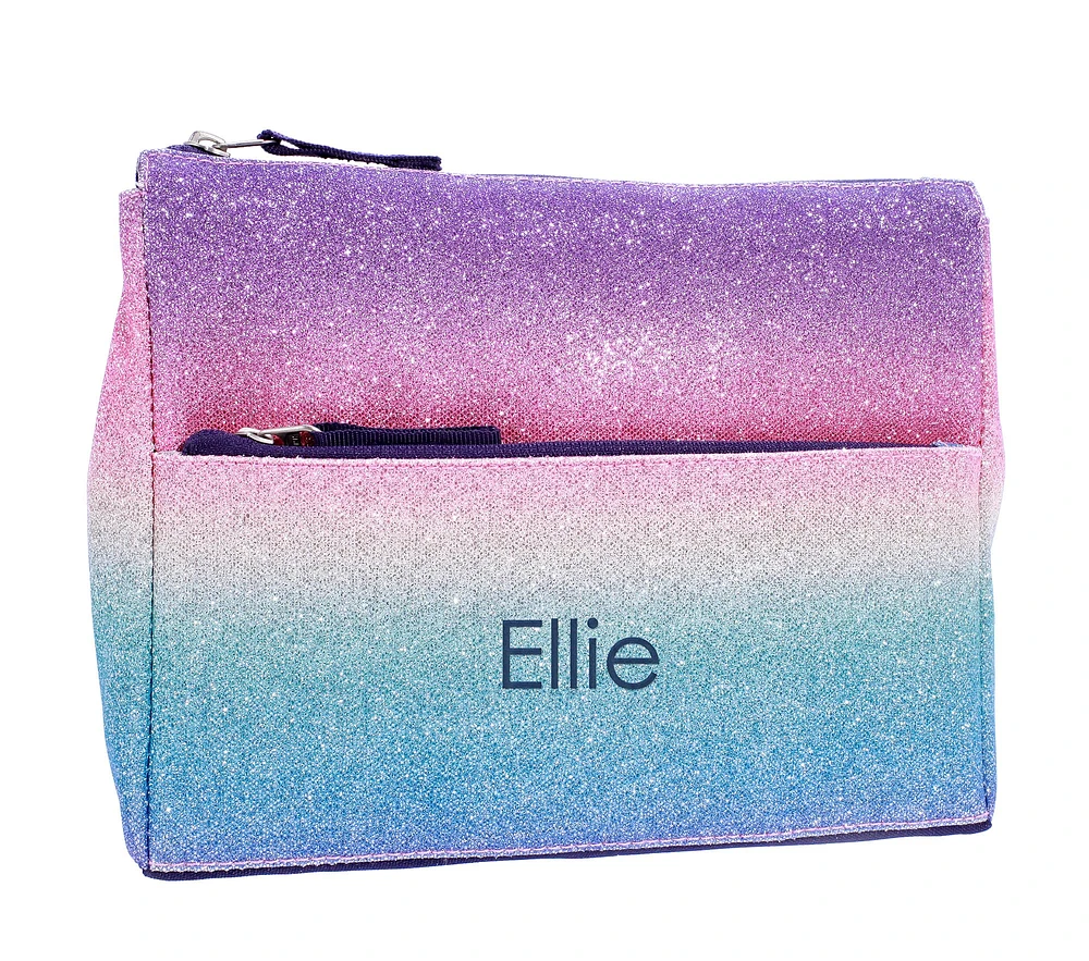 Mackenzie Rainbow Ombre Sparkle Glitter Supplies Pouch