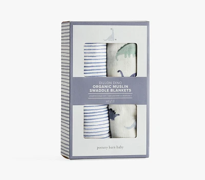 Dillon Dino Organic Swaddle Set