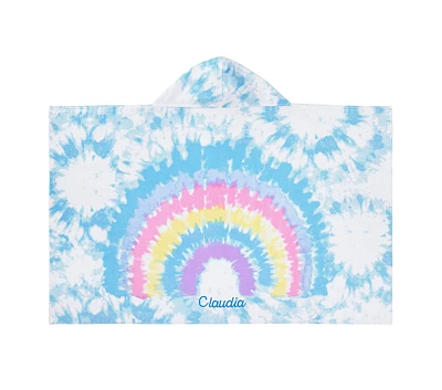 Rainbow Tie-Dye Kid Beach Hooded Towel