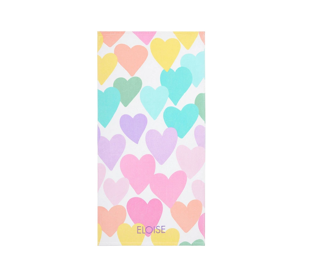 Rainbow Heart Beach Towel