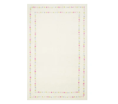 Rainbow Pearl Dot Border Rug