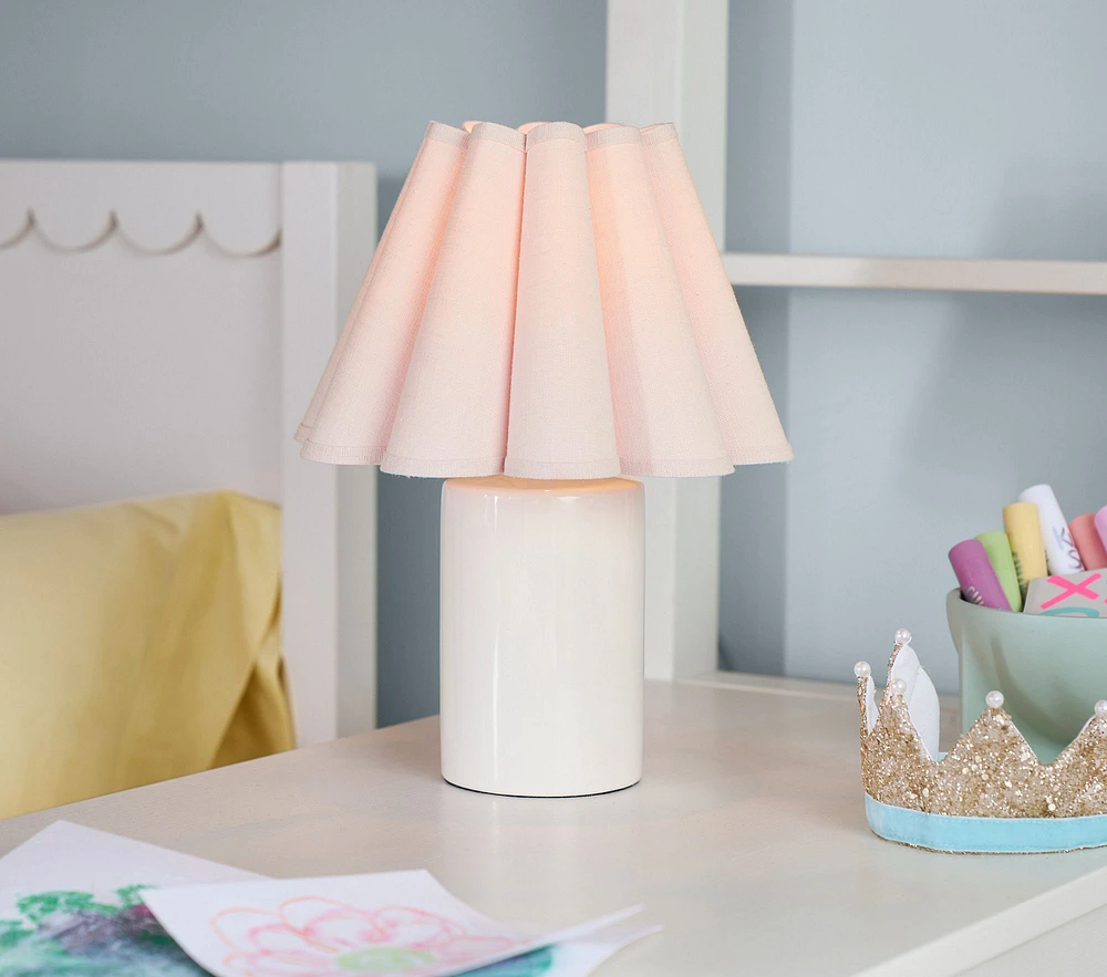 Ceramic Cylinder Fluted Lamp