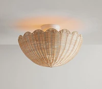 Rattan Bubble Flush Mount (18")