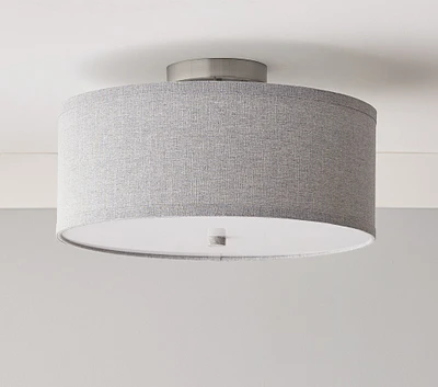 Linen Drum Flush Mount (16")