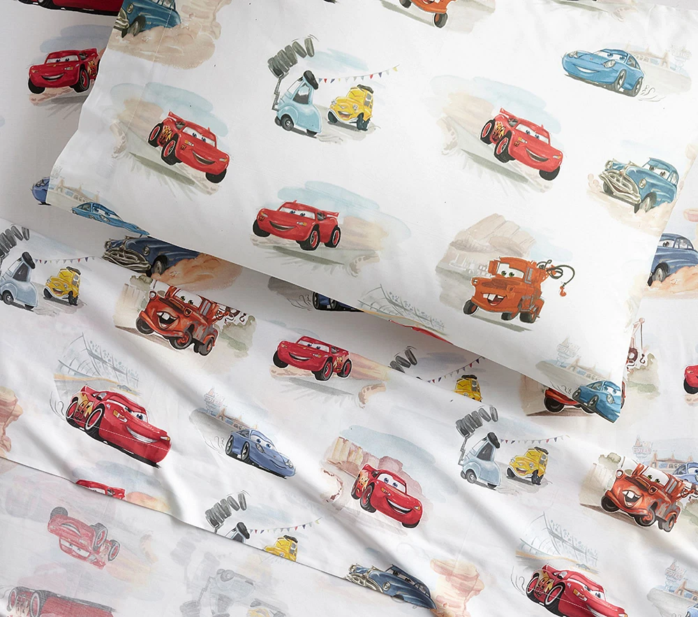 Disney and Pixar <em>Cars</em> Organic Toddler Bed Sheet Set