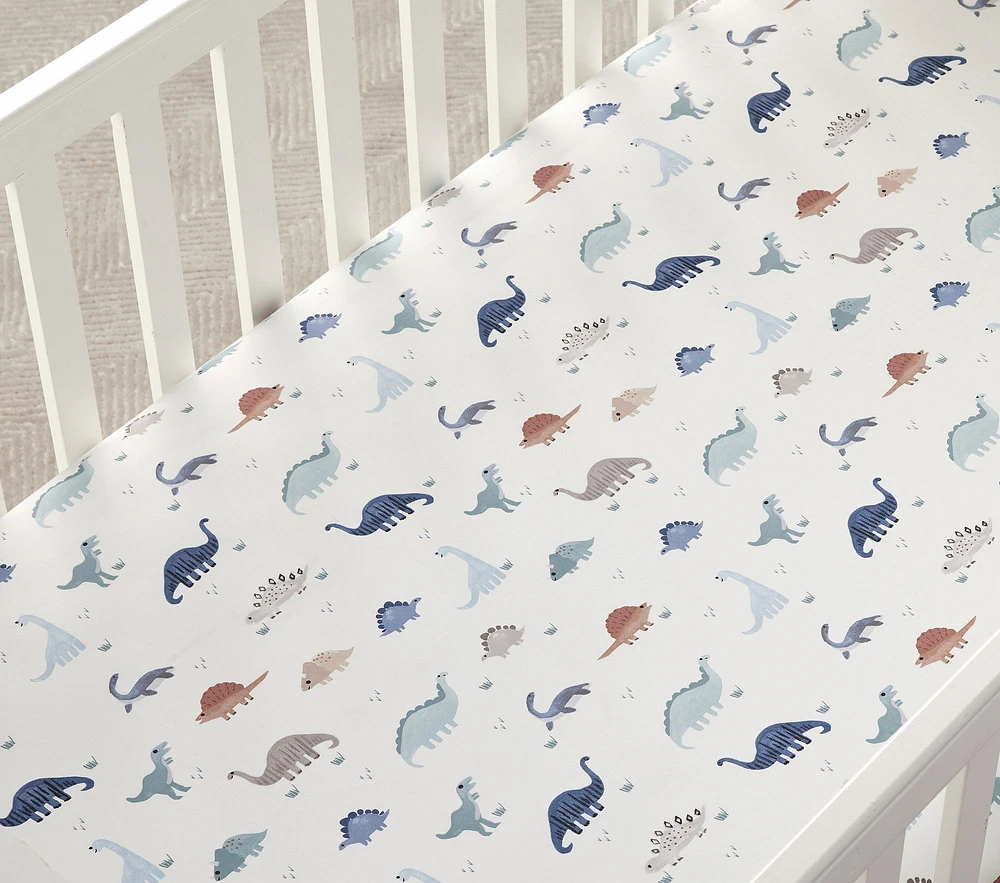 Dillon Dino Organic Crib Fitted Sheet