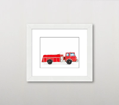 Leslee Mitchell Firetruck Wall Art