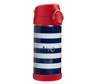 Fairfax Navy/White Stripe With Red Trim Water Bottle