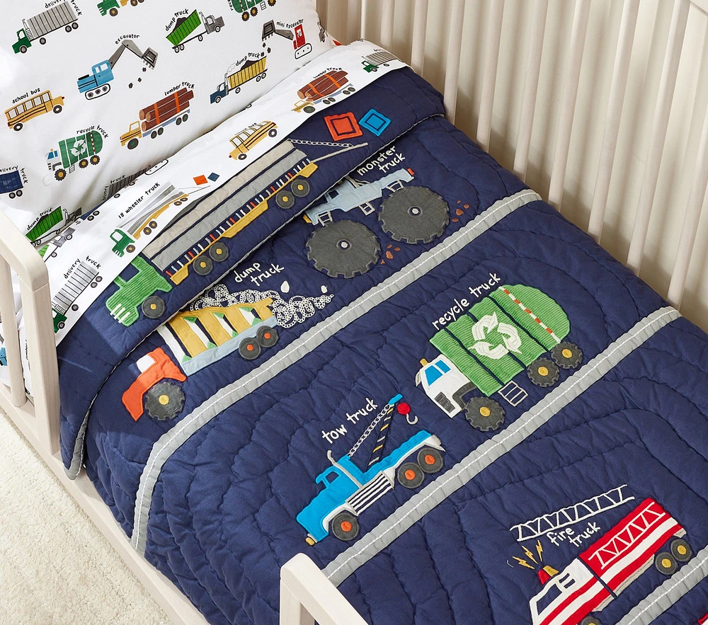 Busy Trucks Toddler Quilt