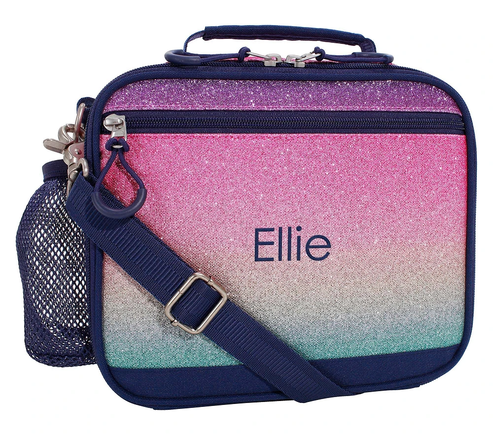 Mackenzie Rainbow Ombre Sparkle Glitter Adaptive Lunch Box