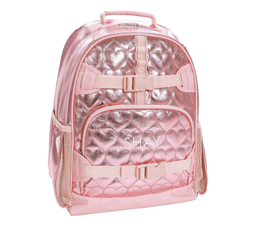 Mackenzie Pink Metallic Hearts Backpacks